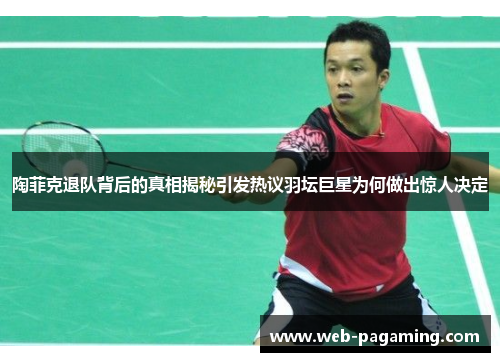 陶菲克退队背后的真相揭秘引发热议羽坛巨星为何做出惊人决定 陶菲克退队背后的真相揭秘引发热议羽坛巨星为何做出惊人决定